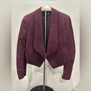 Alice + Olivia Deep Burgundy Suede Blazer